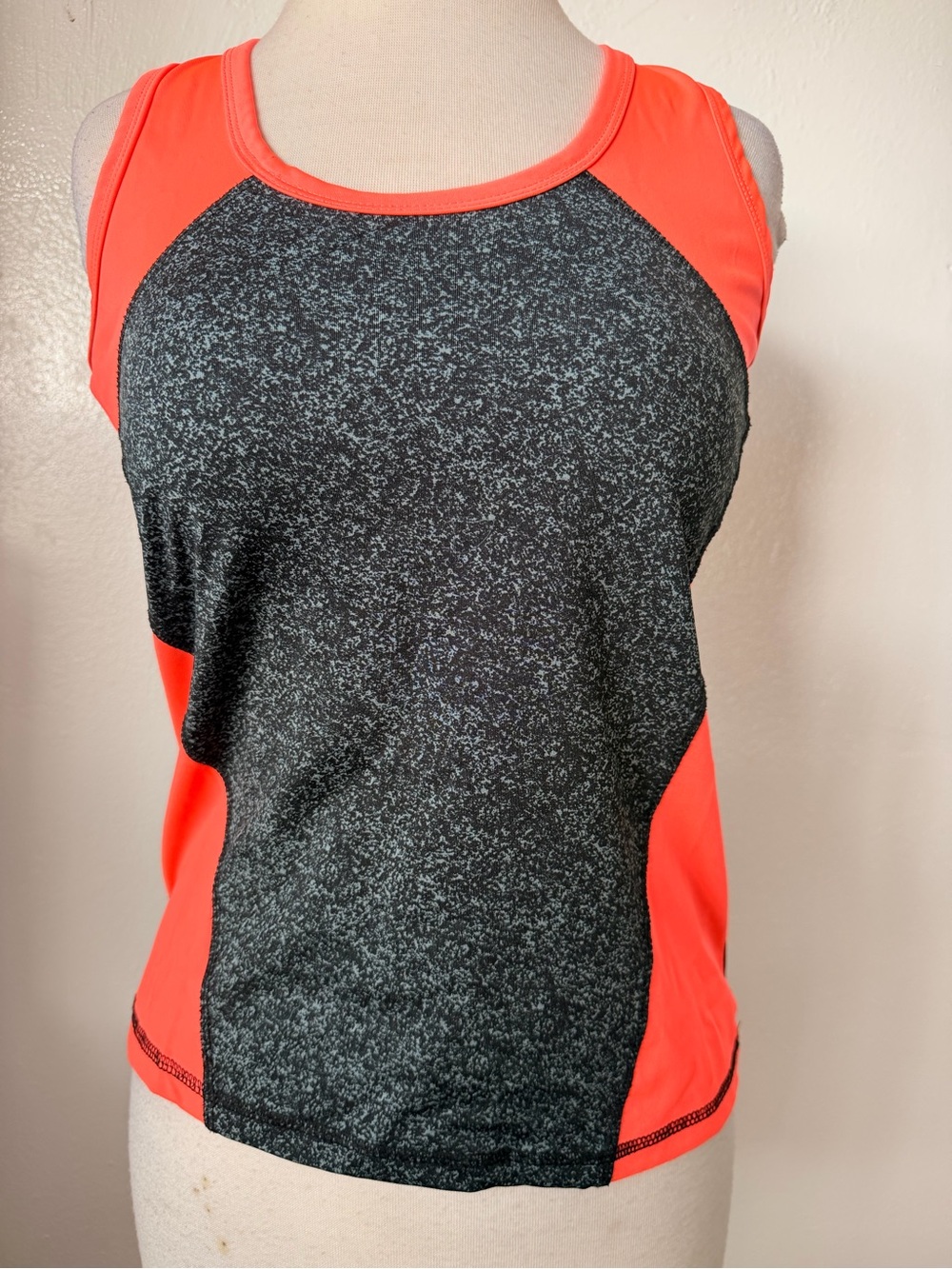 Love Nation Black Speckle Tank with Coral Panels